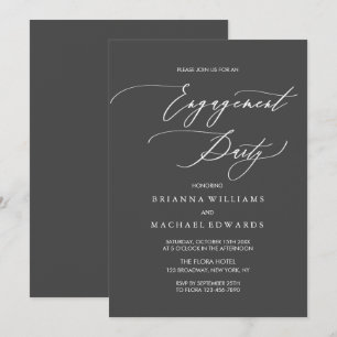 Invitation Simple Elegant Calligraphy Engagement Party