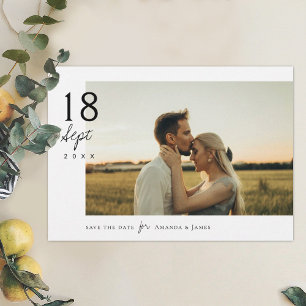 Invitation Simple Elegant Chic Photo Wedding Enregistrer la d