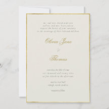 Simple Elegant Classy Gold Frame Ecru Mariage