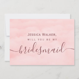 Invitation Simple Élégant Douce Cloud ma demoiselle d'honneur