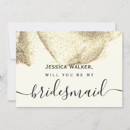 Invitation Simple Élégant Esthétique Paillettes ma demoiselle