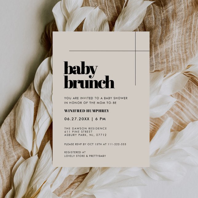 Invitation Simple, élégant et chic Baby Brunch (Créateur téléchargé)