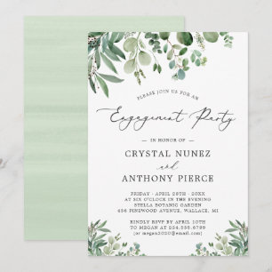 Invitation Simple Elegant Eucalyptus Feuilles