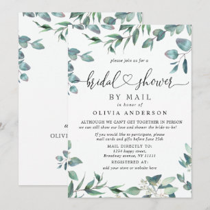 Invitation Simple Élégant Eucalyptus LANCEMENT DE MARIÉE Par