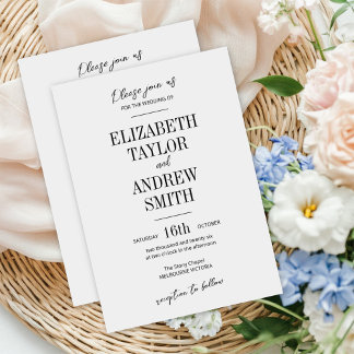 Invitation Simple Elegant invitation, belle police concise