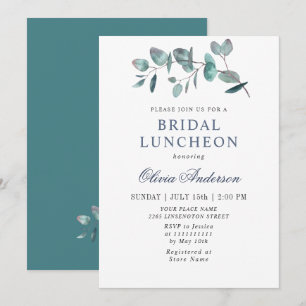 Invitation Simple Élégant Luncheon de Mariage au Eucalyptus