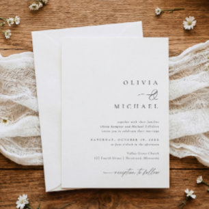 Invitation Simple Élégant Mariage écriture manuscrite