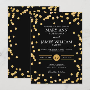 Invitation Simple Elégant Mariage Parties scintillant Or Conf