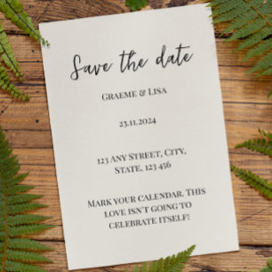 Invitation Simple Élégant Marquer votre calendrier Sauvegarde