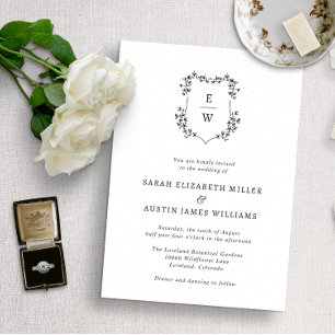Invitation Simple Élégant Monogramme Mariage