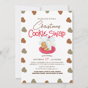 Invitation Simple élégant Script Cookie swap Noël Party