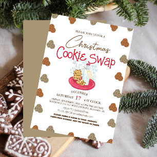 Invitation Simple élégant Script Cookie swap Noël Party