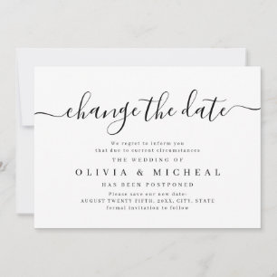 Invitation Simple élégant script modifier le report de date