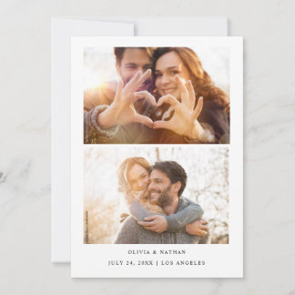 Invitation Simple Elegant Text and 2 Photos | Wedding