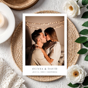 Invitation Simple Elegant Texte et Mariage photo Moderne