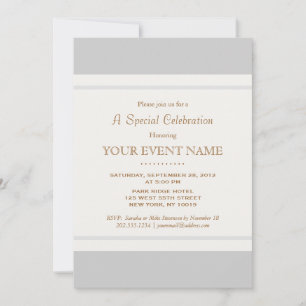Invitation Simple Élégant Vintage gris clair professionnel