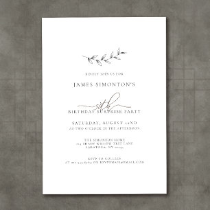 Invitation Simple élégante 50e anniversaire Surprise Party