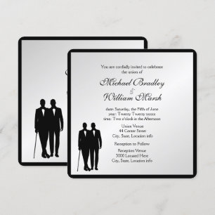 Invitation Simple élégante chambre et groom Gay Mariage en ar