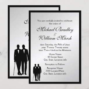 Invitation Simple élégante chambre et groom Gay Mariage en ar
