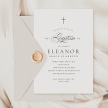 Simple élégante croix calligraphie Baptême