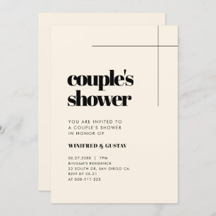 Invitation Simple, élégante et chic Douche Couple