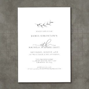 Invitation Simple élégante fête surprise de 40e anniversaire