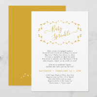 Invitation simple en moutarde botanique Baby Sprin