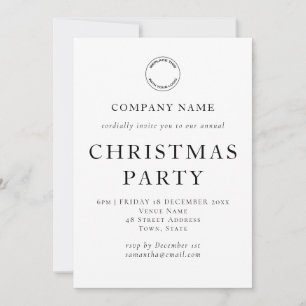 Invitation Simple Entreprise Texte Noir Blanc Noël