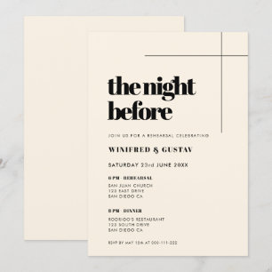 Invitation Simple et élégant La nuit avant la répétition