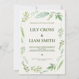 Invitation Simple Et Élégant Mariage De Verdure Rustique