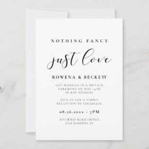 Invitation Simple et élégant Rien de fantaisie Juste l'amour