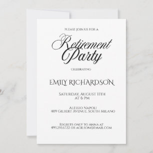 Invitation simple et élégante pour une fête de ret