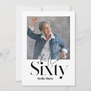 Invitation Simple et moderne noir & blanc 60e anniversaire
