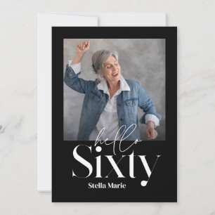 Invitation Simple et moderne noir & blanc 60e anniversaire