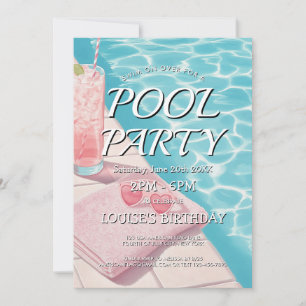 Invitation simple et rose pour une fête au bord de