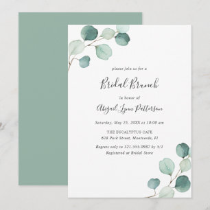 Invitation Simple Eucalyptus Vert Élégant Brunch nuptial