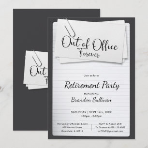 Invitation Simple Fête de Retraite Définitive de Bureau