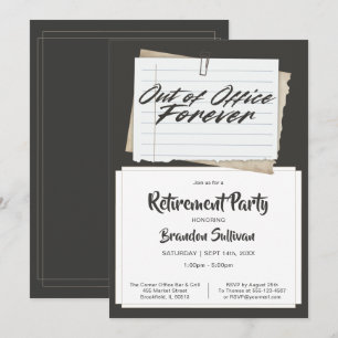 Invitation Simple Fête de Retraite Définitive Hors du Bureau