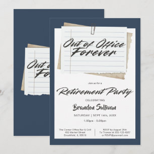 Invitation Simple Fête de Retraite Définitive Hors du Bureau