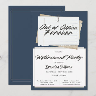 Invitation Simple Fête de Retraite Définitivement Hors du Bur