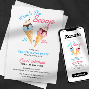 Invitation Simple Fête de Révélation du Sexe: La Rumeur