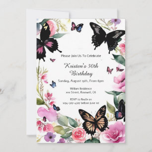 Invitation simple Floral Anniversaire