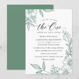 Invitation Simple Floral J'Ai Trouvé Celui MARIAGE