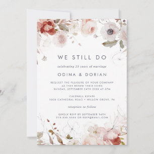 Invitation Simple Floral Nous renouvelons encore nos vœux