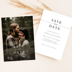 Invitation Simple Forest Boho Photo Wedding Enregistrer La Da