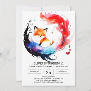 Invitation Simple Fox Birthday Adventure