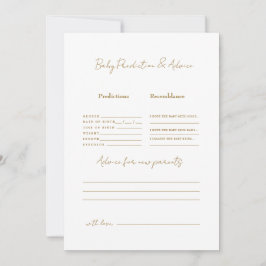 Invitation Simple Gold Texte prédictions bébé