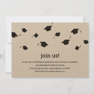 Invitation Simple Graduation Caps Graduation Party