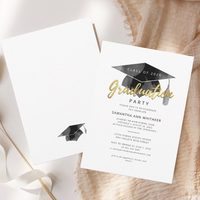 Invitation Simple Graduation Minimaliste 2025 Grad Party (Simple Typography Modern Graduation 2025 Party Invitation)