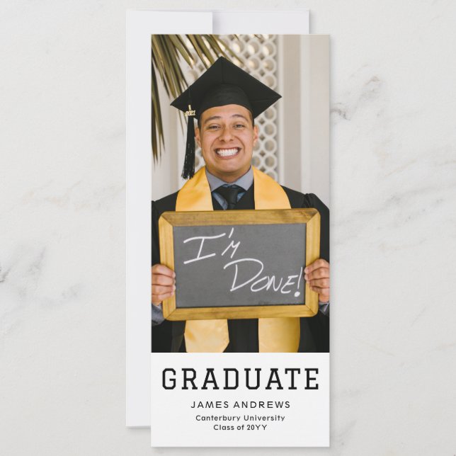 Invitation Simple Graduation Moderne Design Grad Party Photo (Devant)